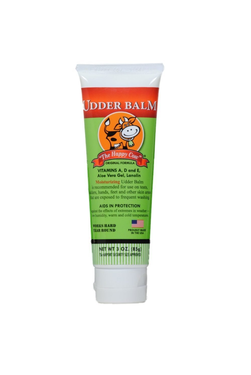 Udder Balm The Happy Cow 3oz tube providing quick-absorbing hydration for dry skin