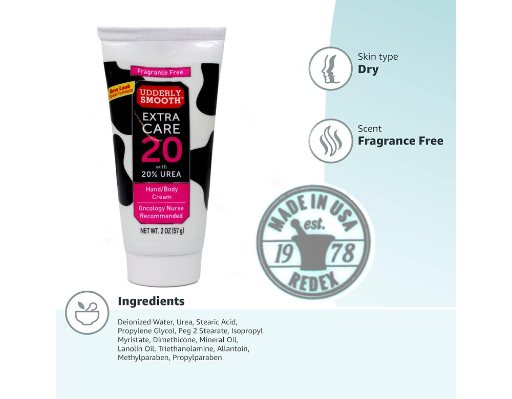 Ingredient list featuring urea alongside supportive moisturizers
