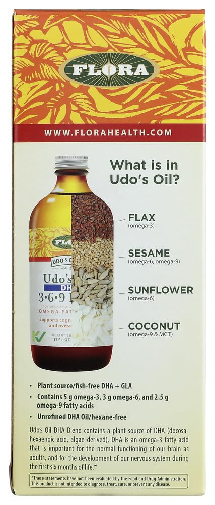 Dha Label Udo's Choice DHA Oil Blend 17 oz — Vegetarian Algae DHA, 33 Servings ...