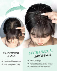 UDU bangs with invisible clips for secure all-day wear