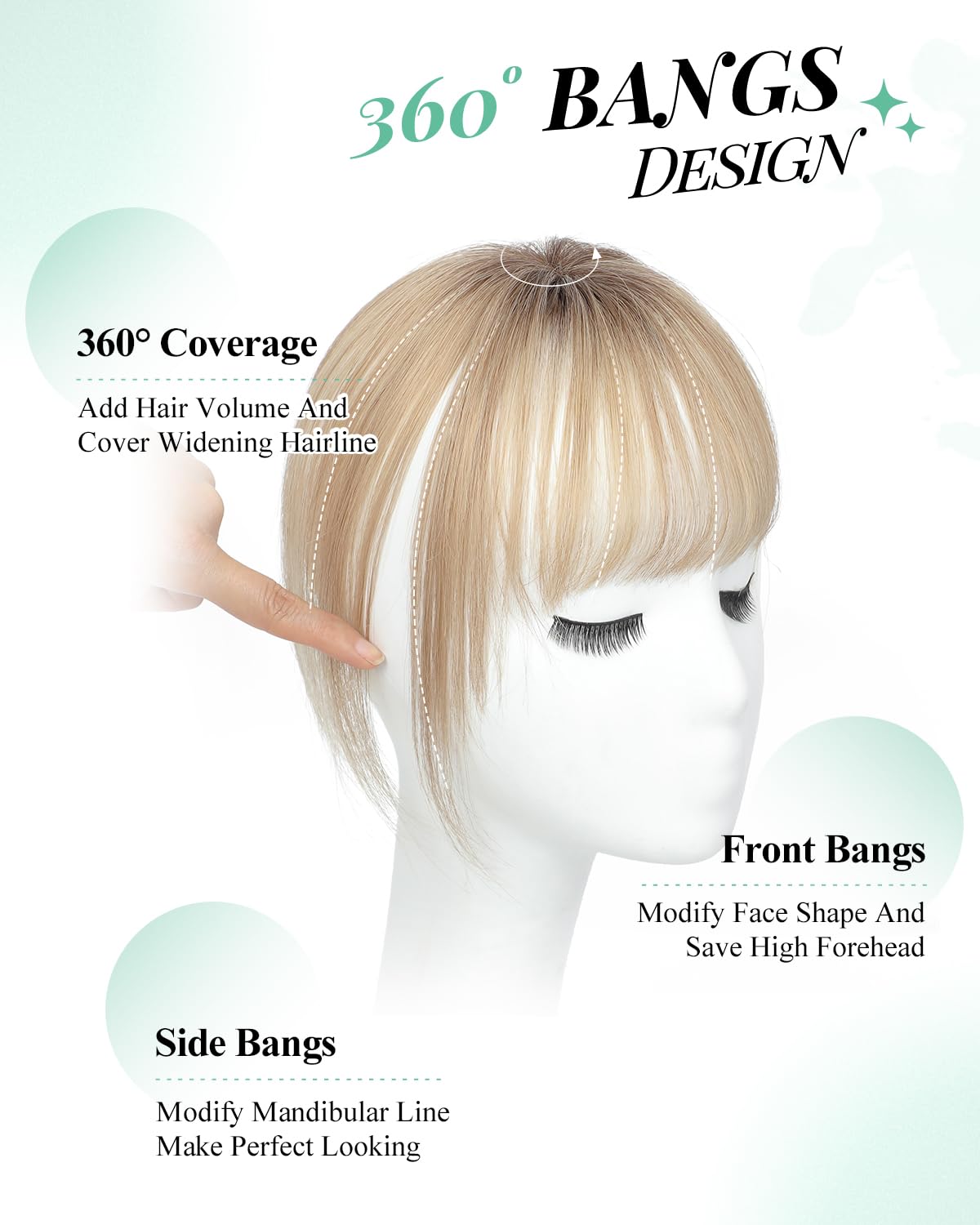 UDU real human hair bangs for flexible styling options