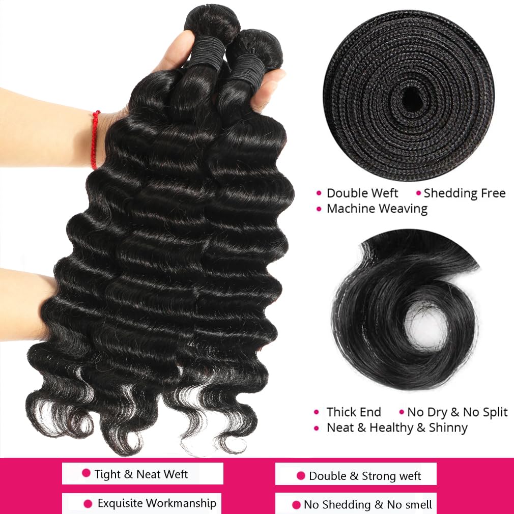 Uesoels 20-inch weft detail highlights tight construction and minimal shedding