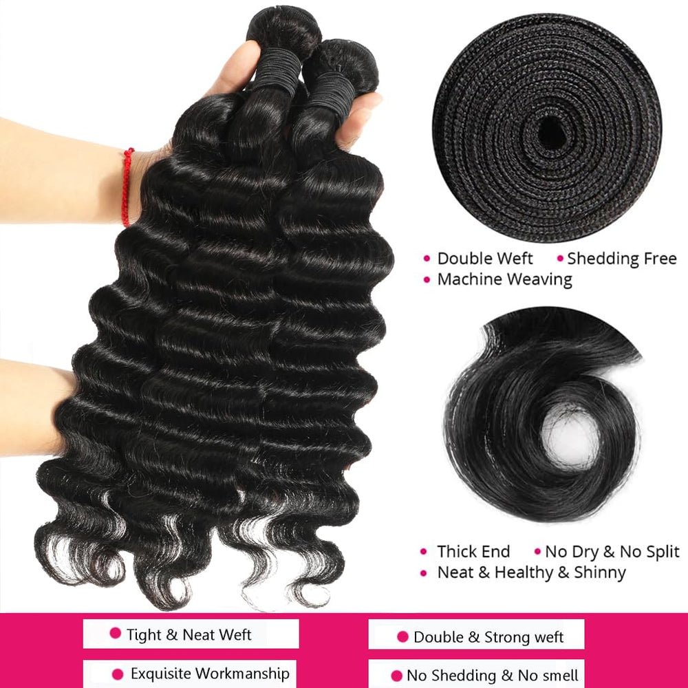 Uesoels 20-inch weft detail highlights tight construction and minimal shedding