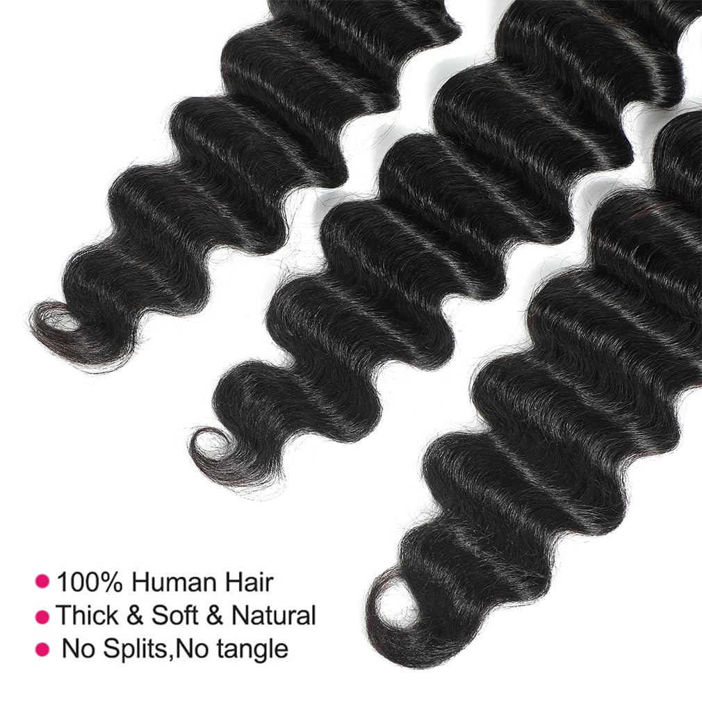 Uesoels loose deep wave 22-inch bundle emphasizes bounce and curl retention