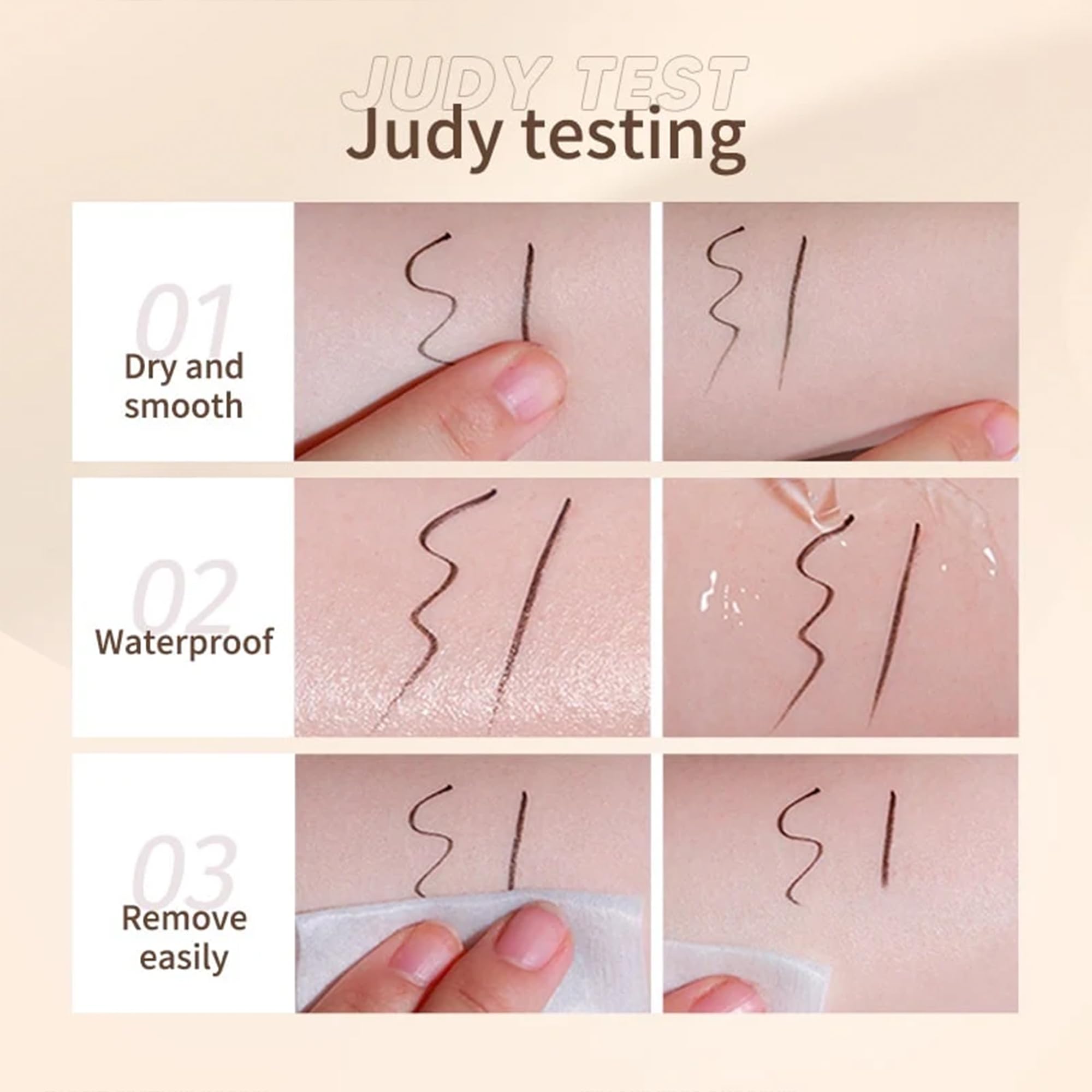 Ueuiu Judy Doll close-up of creamy eyeliner texture for smooth application.