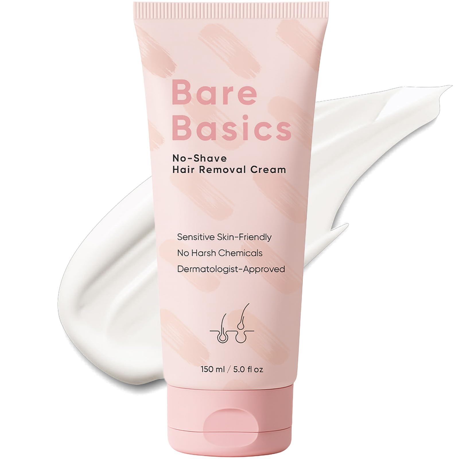 UEVER Bare Basic Hair Removal Cream bottle front for smooth removal.