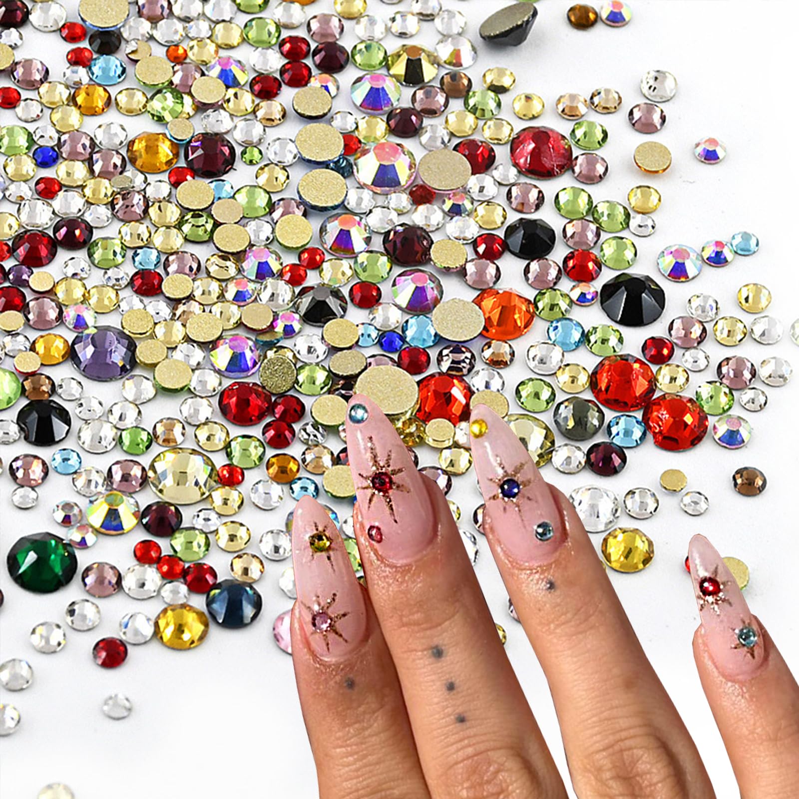 UEYRSEDB glossy acrylic nail gems add shine to professional or home nails