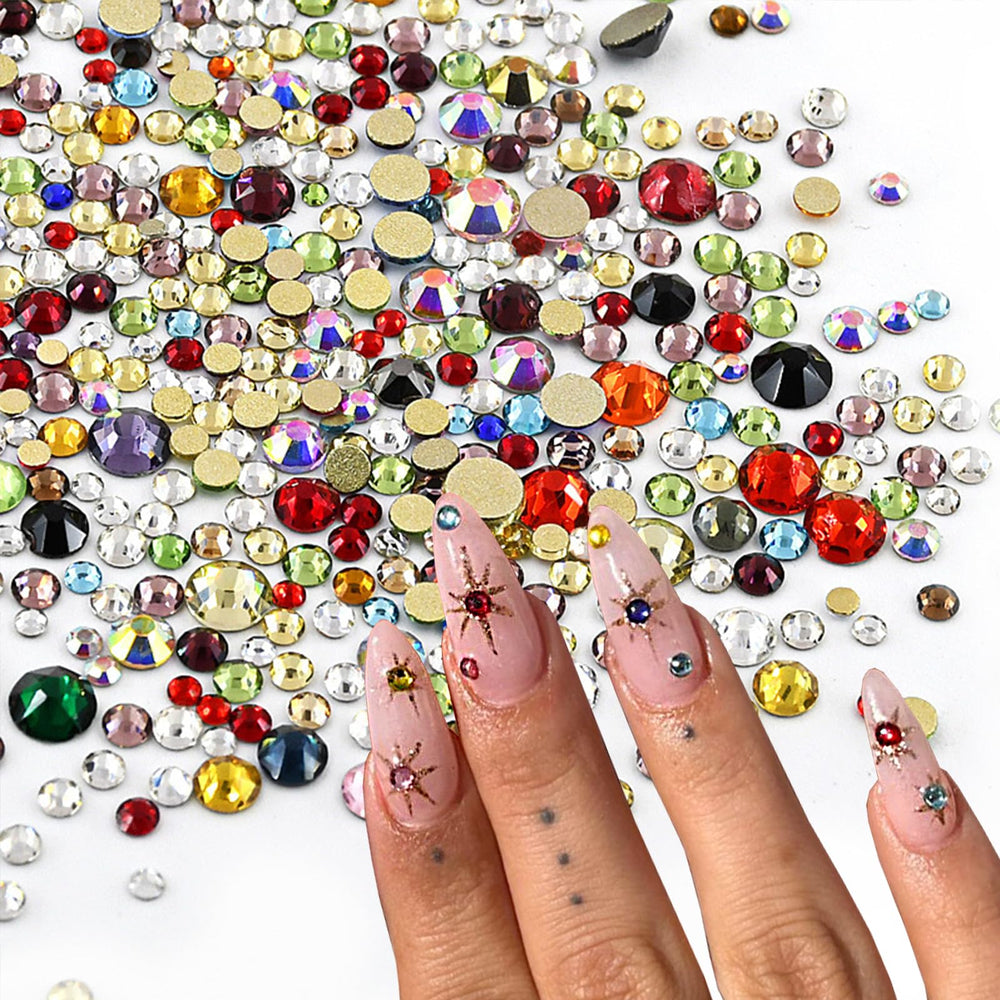 UEYRSEDB glossy acrylic nail gems add shine to professional or home nails