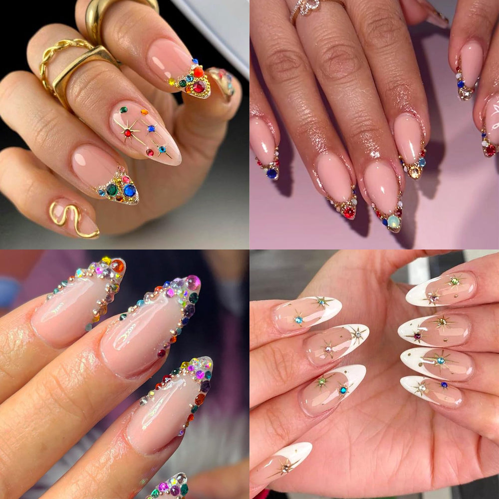 UEYRSEDB manicure inspiration rhinestones to elevate everyday looks