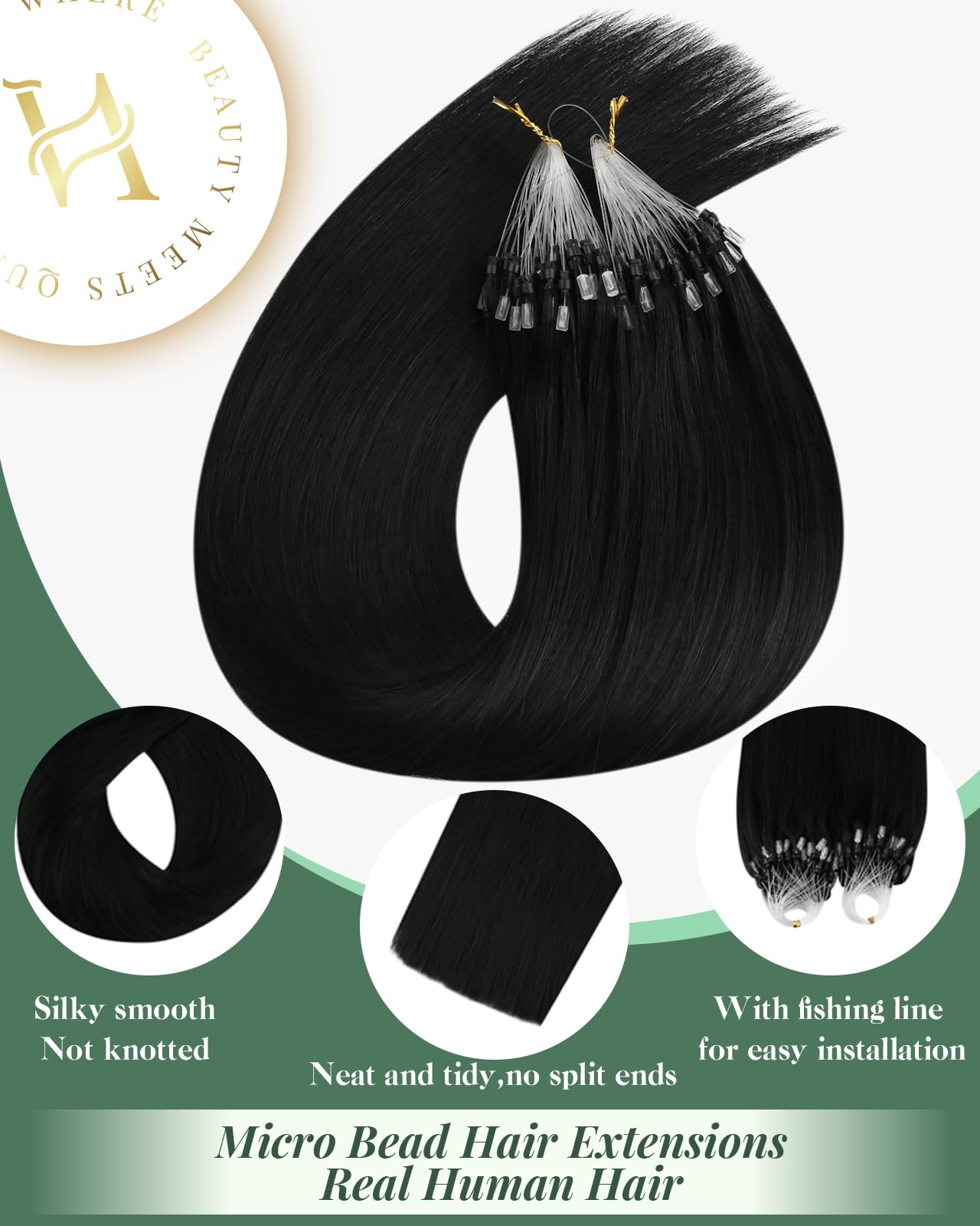 Ugeat 22 inch micro hair extensions installation process