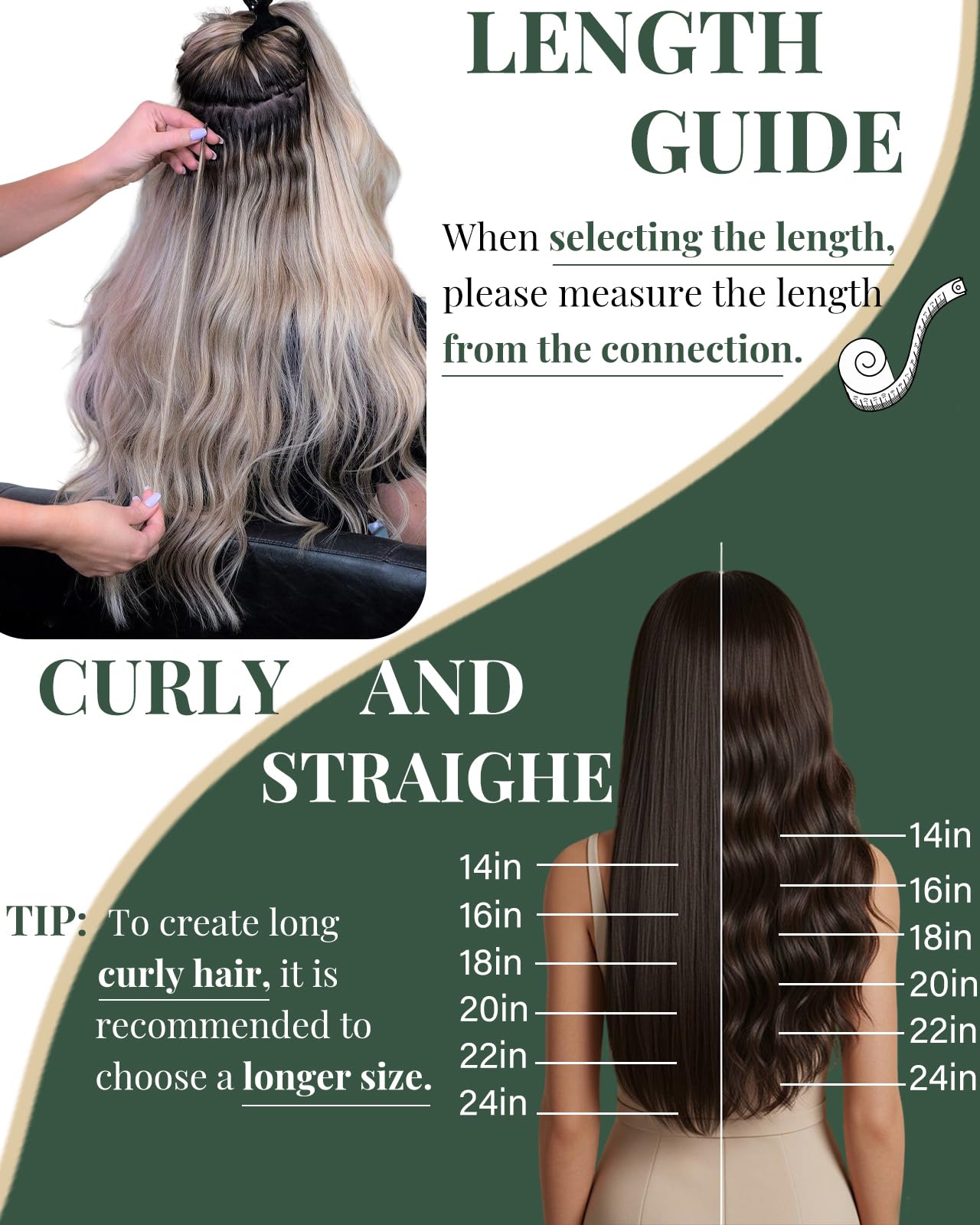 Ugeat 22 inch micro hair extensions length options available