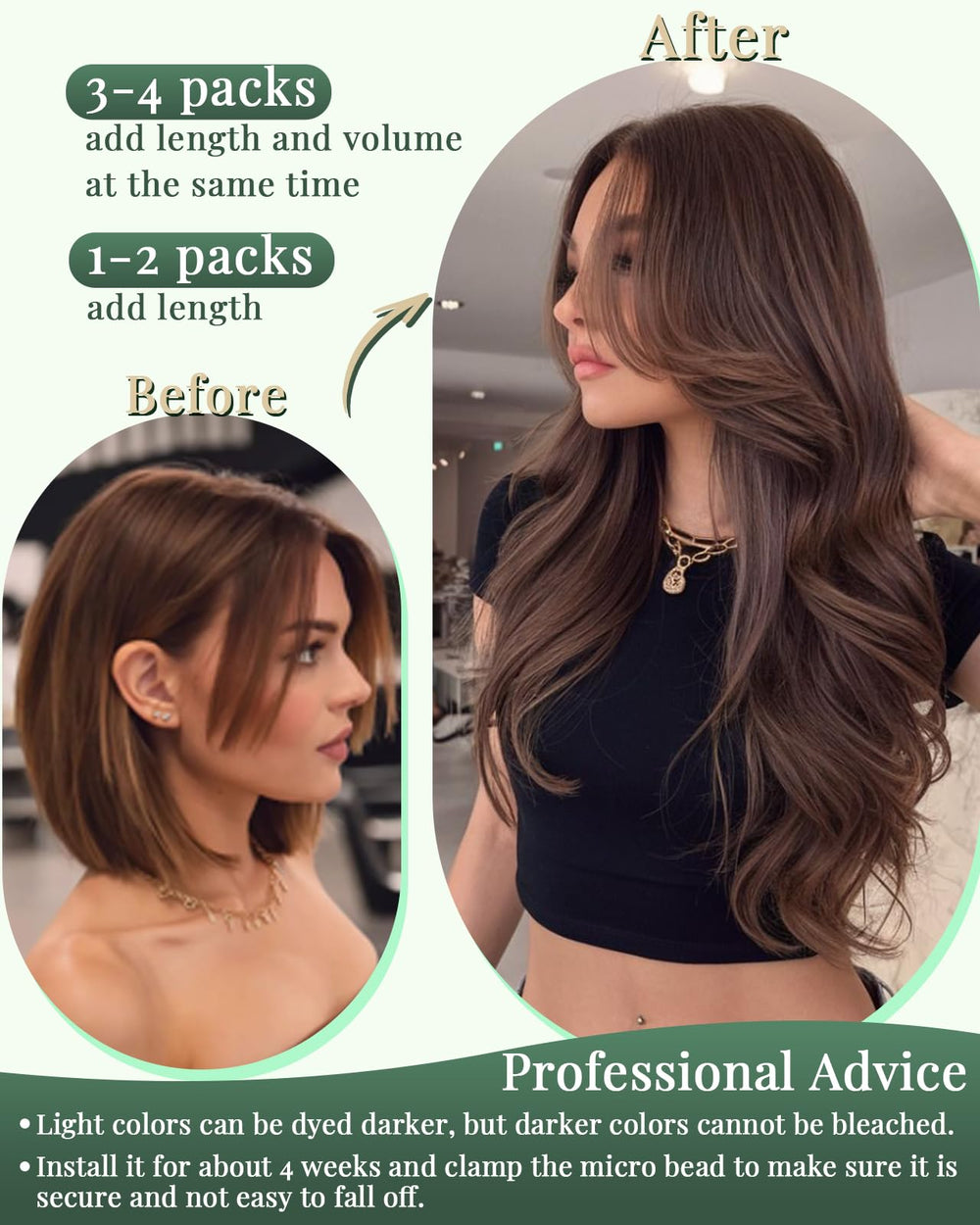 Ugeat micro bead extensions silicone-ring close-up