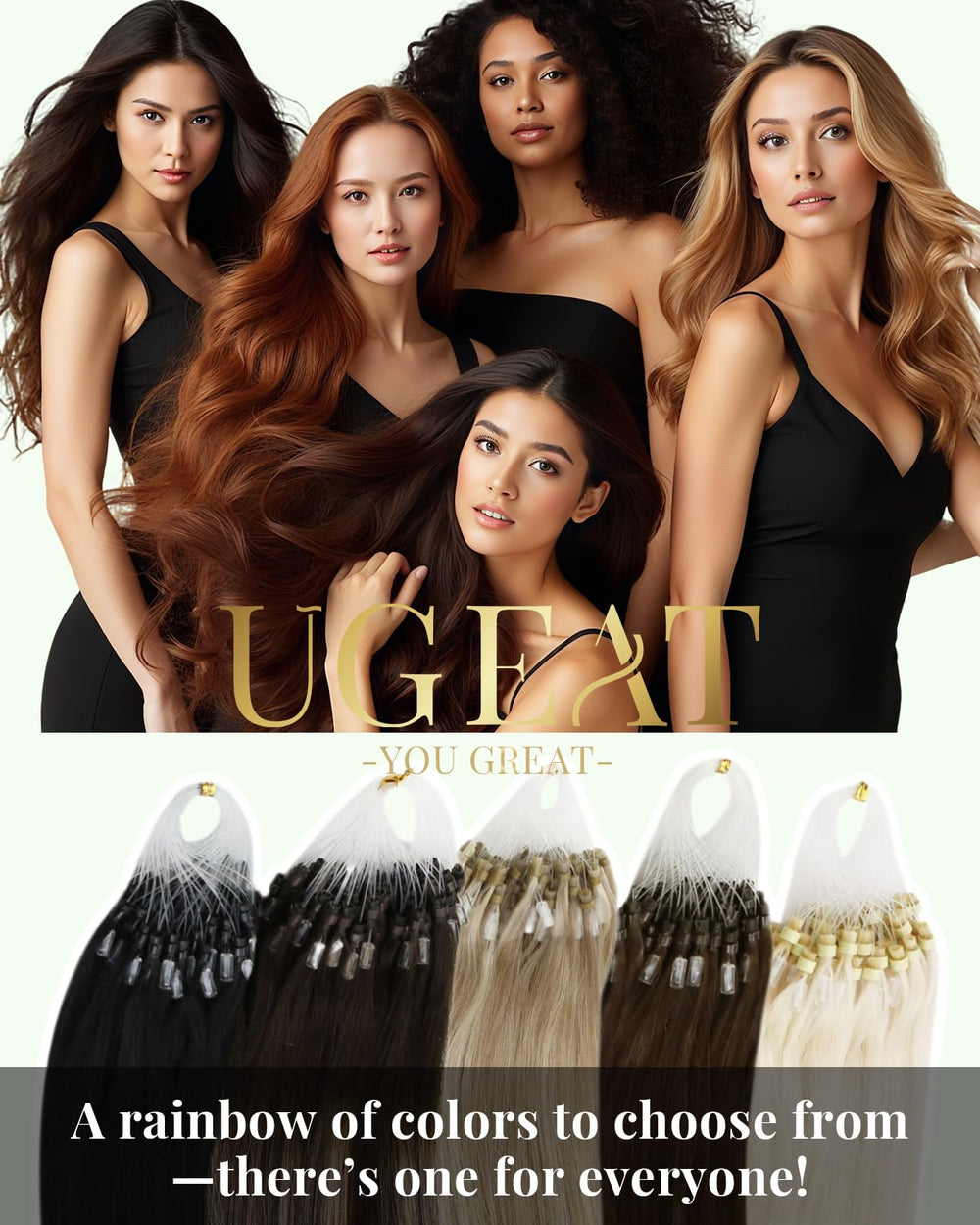 Ugeat micro-loop extensions seamless blend against scalp