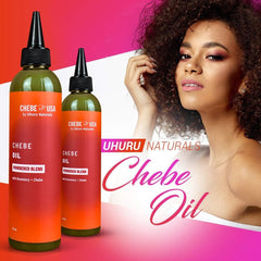 Uhuru Naturals Chebe Oil Powdered Blend hot oil treatment setup.