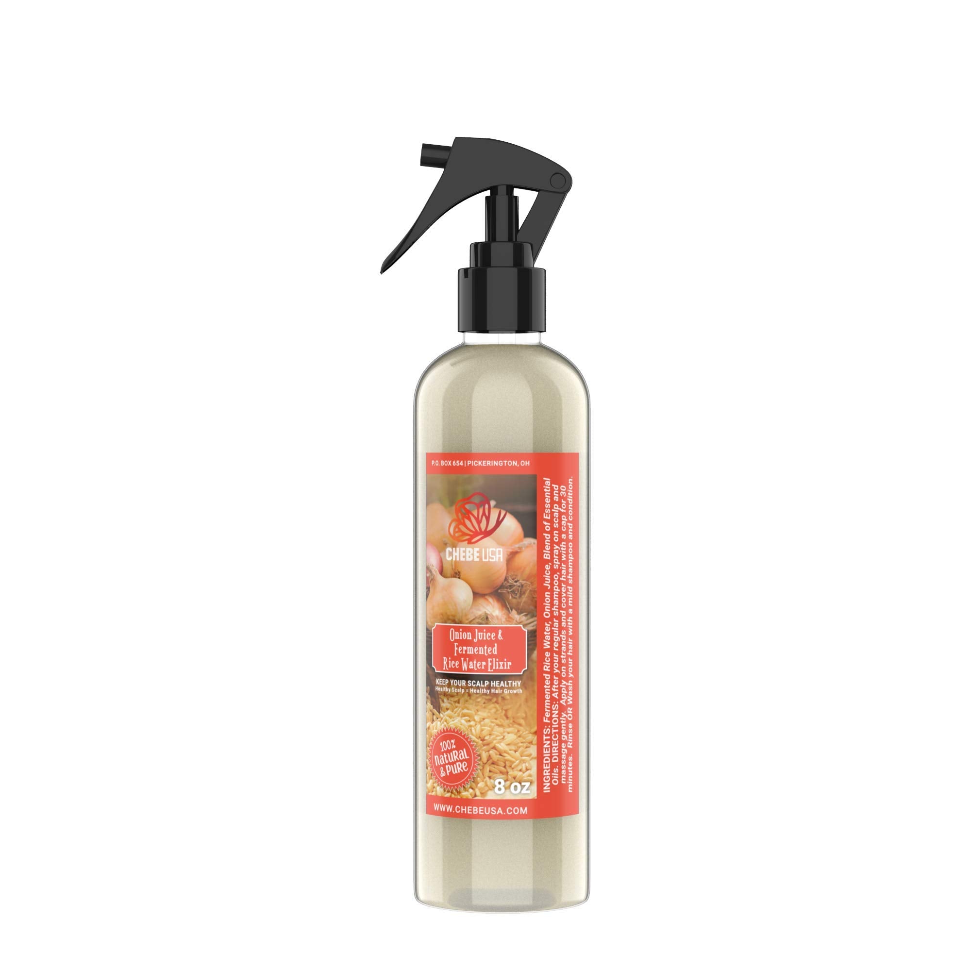 Uhuru Naturals Hair Growth Spray applied to scalp for refresh and potential fullness