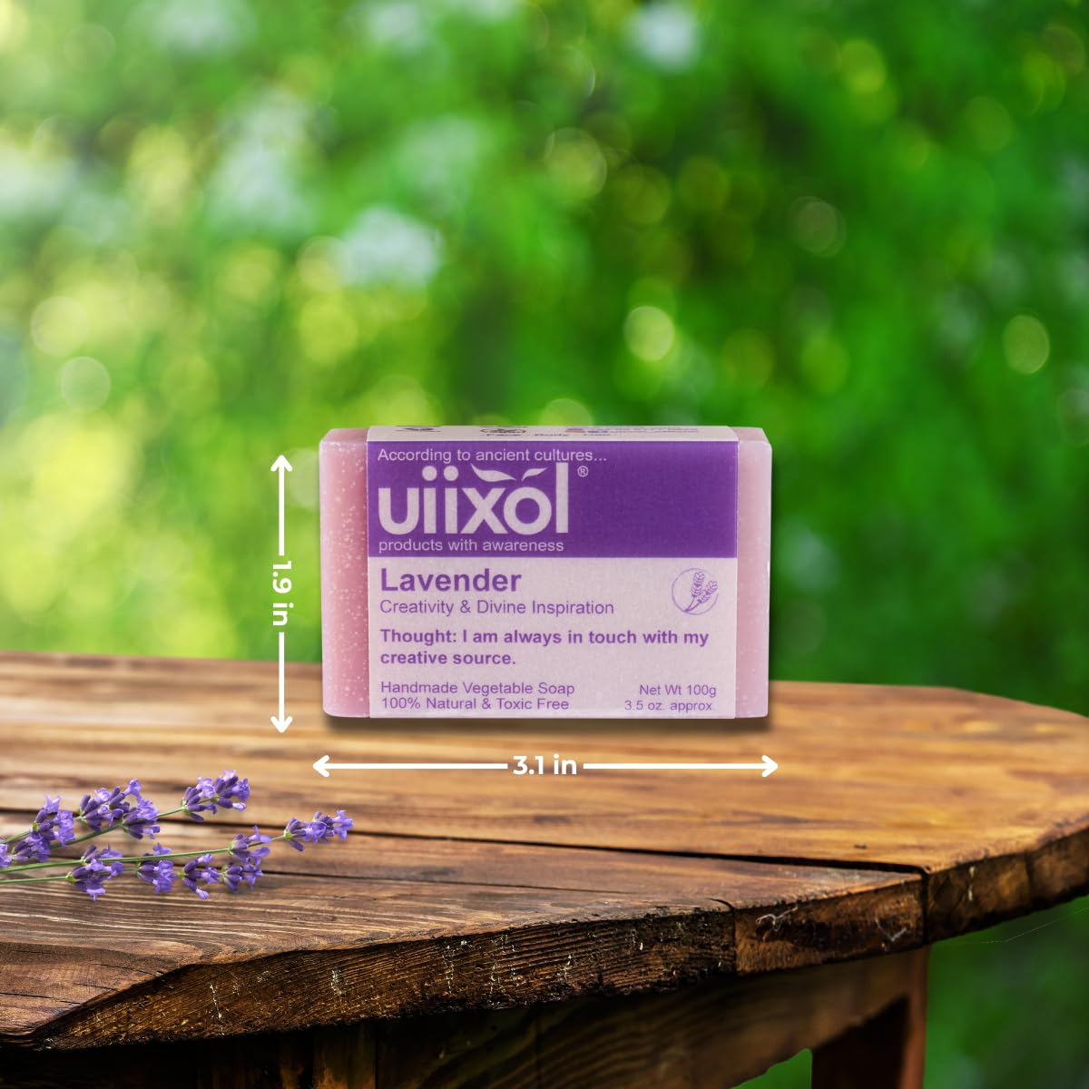 Uiixol violets soap bar—delicate floral scent with gentle cleansing.