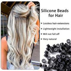 Uiohfiy blonde micro silicone beads designed for light-toned blends.