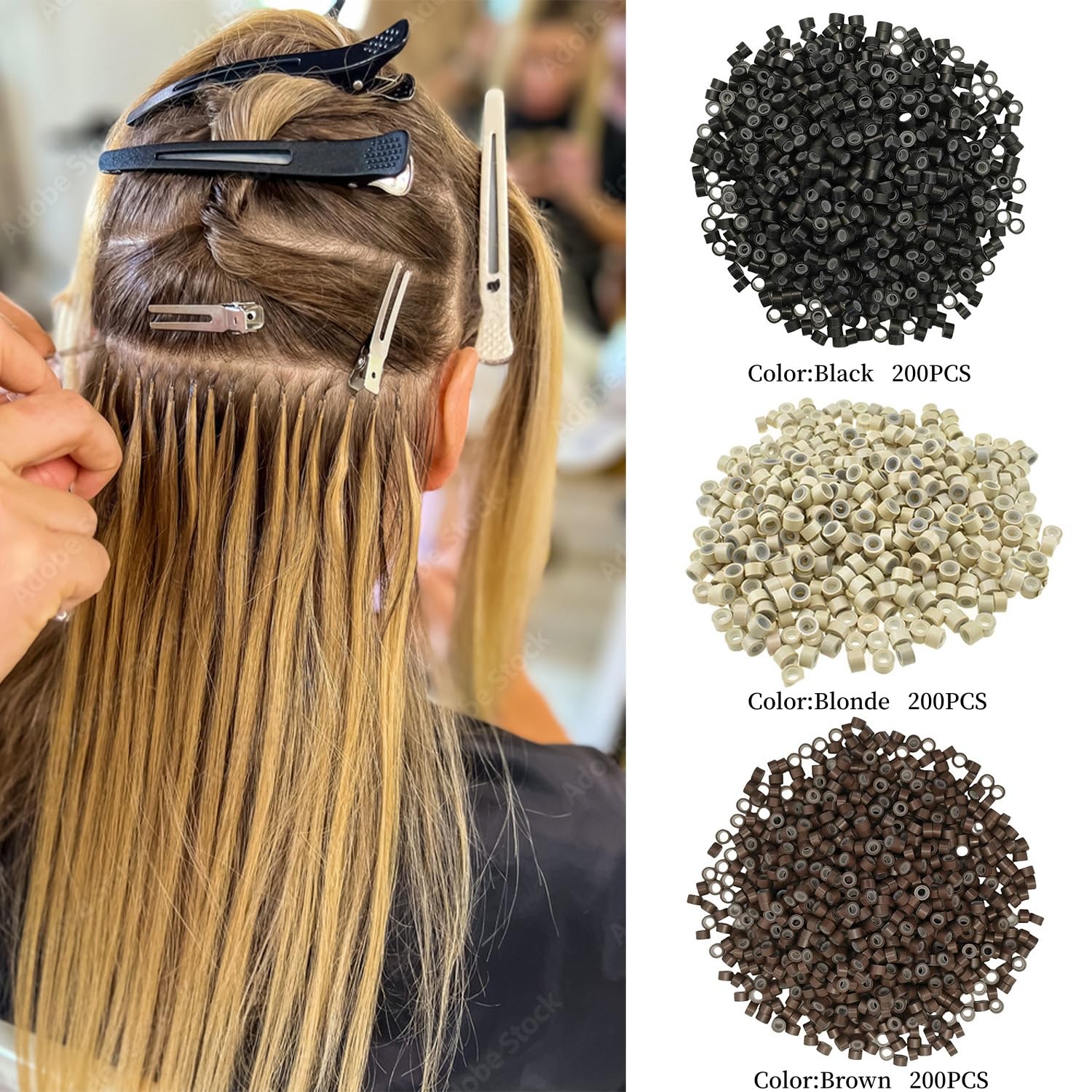 Uiohfiy mini rubber bands secure extensions without damage.