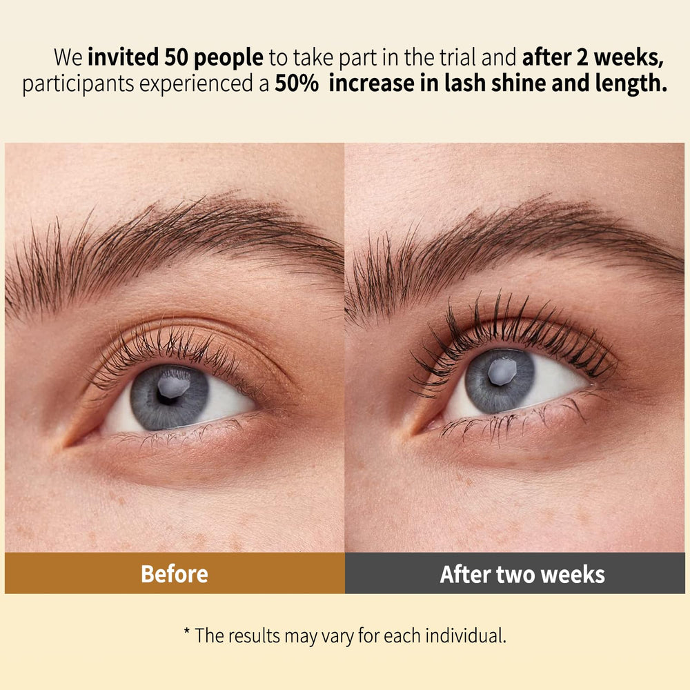 UJhay Eyelash Growth Serum ingredients label with pentapeptide-4 and plant extracts.