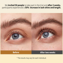 UJhay Eyelash Growth Serum ingredients label with pentapeptide-4 and plant extracts.