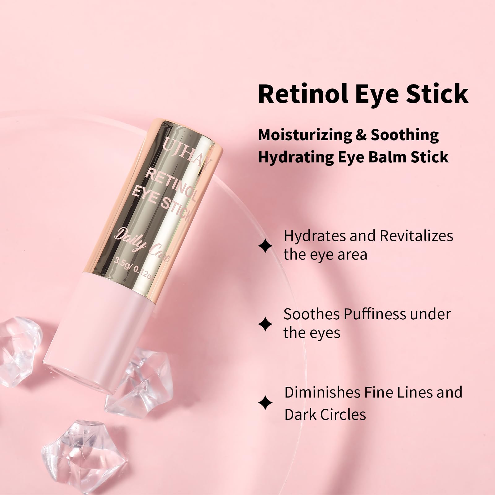 UJhay Retinol Eye Stick twist-up application top view for mess-free use