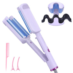 UJIO hair crimper 3-barrel waver with 1.25-inch barrels for versatile waves