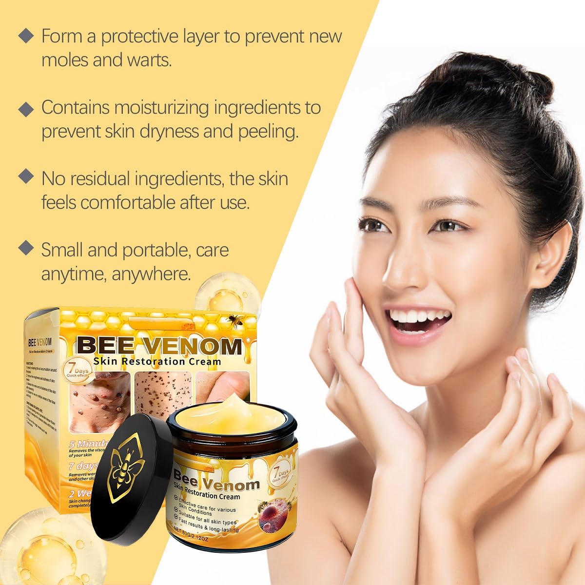 UKDVRL Bee Venom Skin Treatment Cream rich formula with hyaluronic acid for hydration.