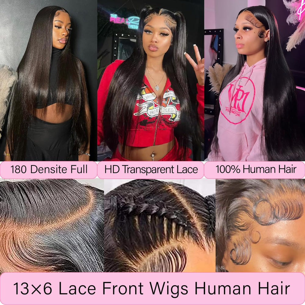 UKOWN 28-inch straight lace front wig back view shows full natural fullness