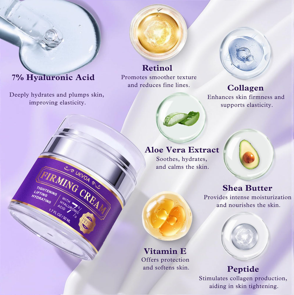UKVOA Anti Aging Cream texture closeup showing creamy consistency for fast absorption.