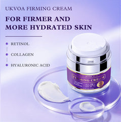 UKVOA tightening cream jar close-up highlighting hydration-friendly formula