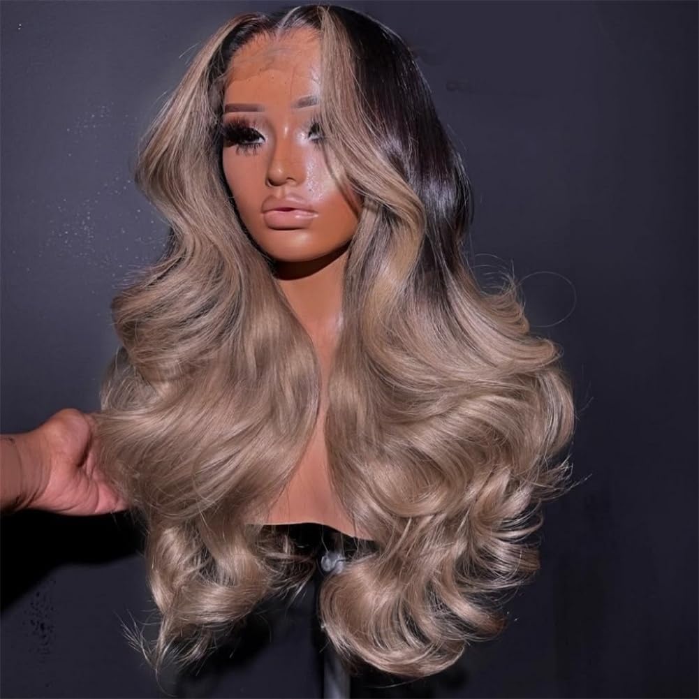 Ulaphence 13x6 ombre wig with ash blonde highlights for bold, natural color.