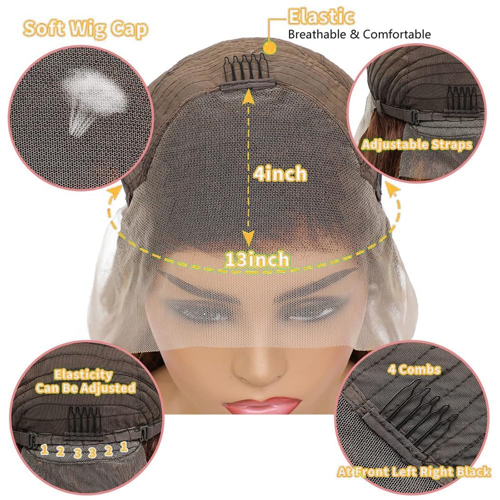Ulaphence brown roots ash blonde gradient wig for depth
