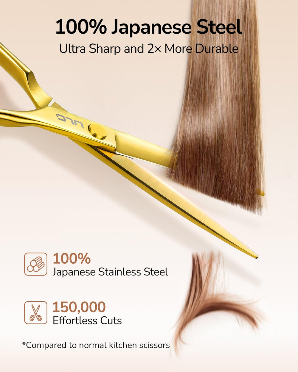 ULG 28-tooth thinning shears in gold finish for natural texture