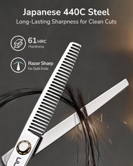 ULG 6.9-inch thinning shears with ergonomic offset handle for comfortable sessions