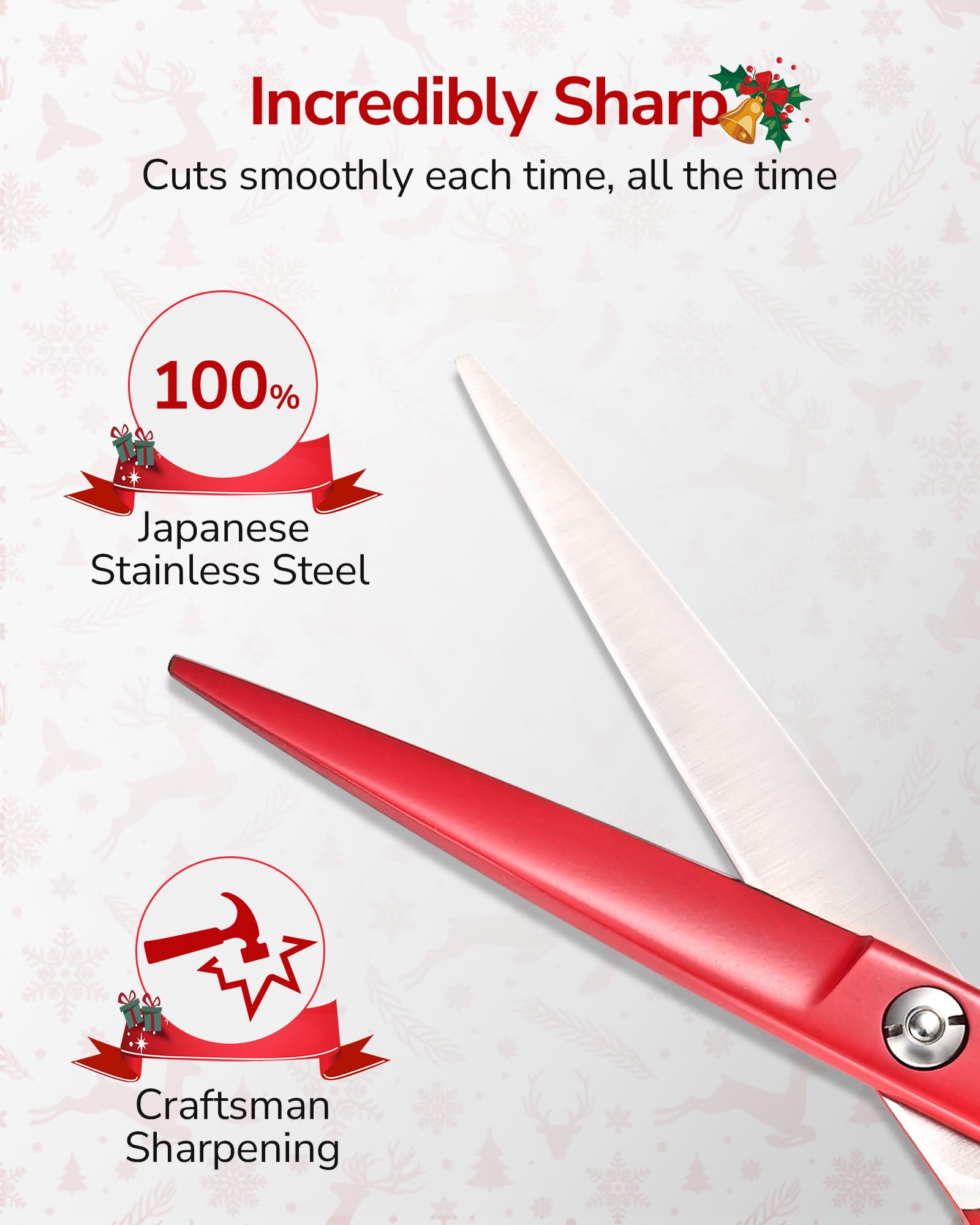 ULG scissors with built-in muffler for quieter cuts