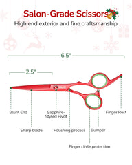 ULG cutting scissors showing ergonomic offset handles for comfortable styling