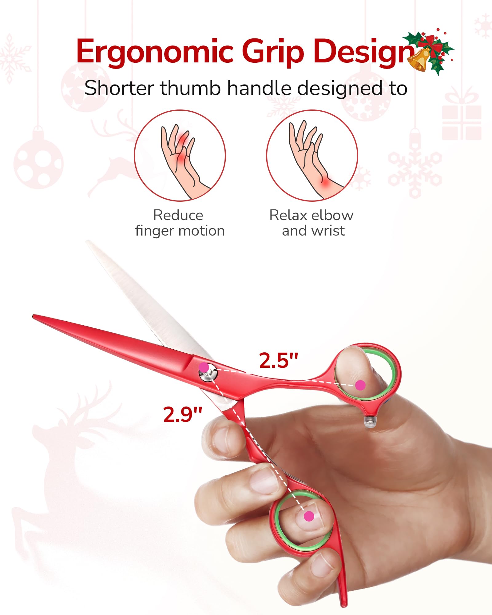 ULG 6.5-inch cutting scissors highlighting lightweight design for better control