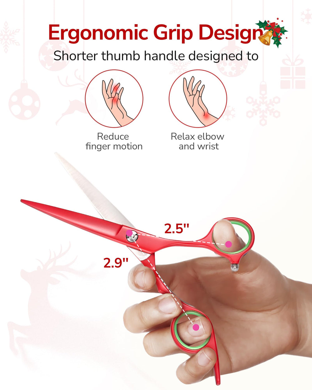 ULG 6.5-inch cutting scissors highlighting lightweight design for better control