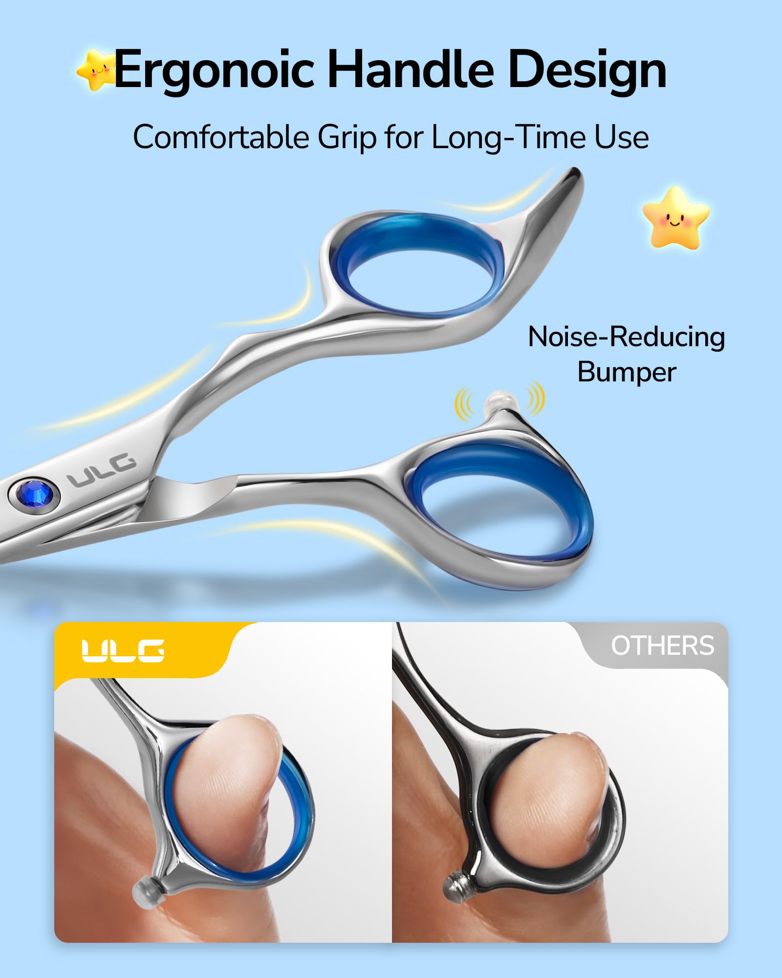 ULG dual-density comb provides steady control during styling.