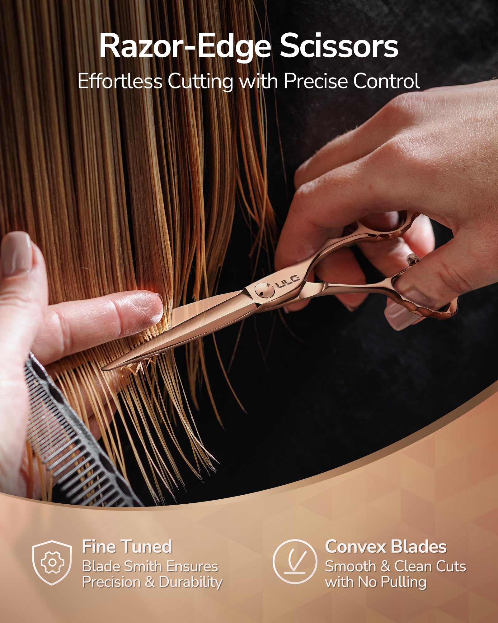 ULG ergonomic 3D handles reduce finger motion and wrist strain.