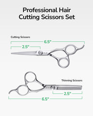 ULG Hair Cutting Scissors Set muffler and inserts reduce noise and fatigue.