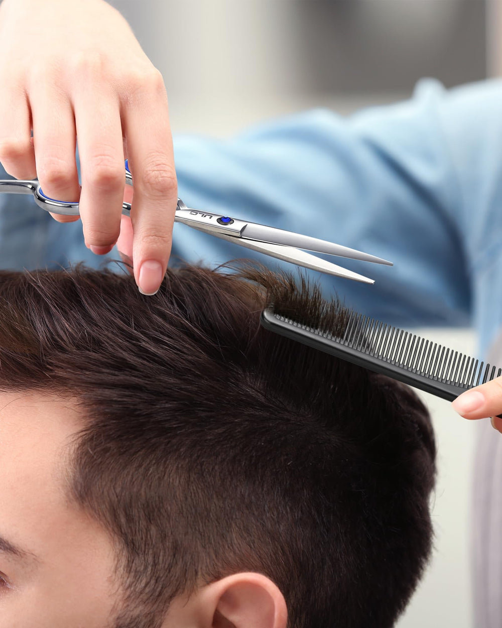 ULG hair texturizing tool kit lifestyle image suggests versatile styling options.