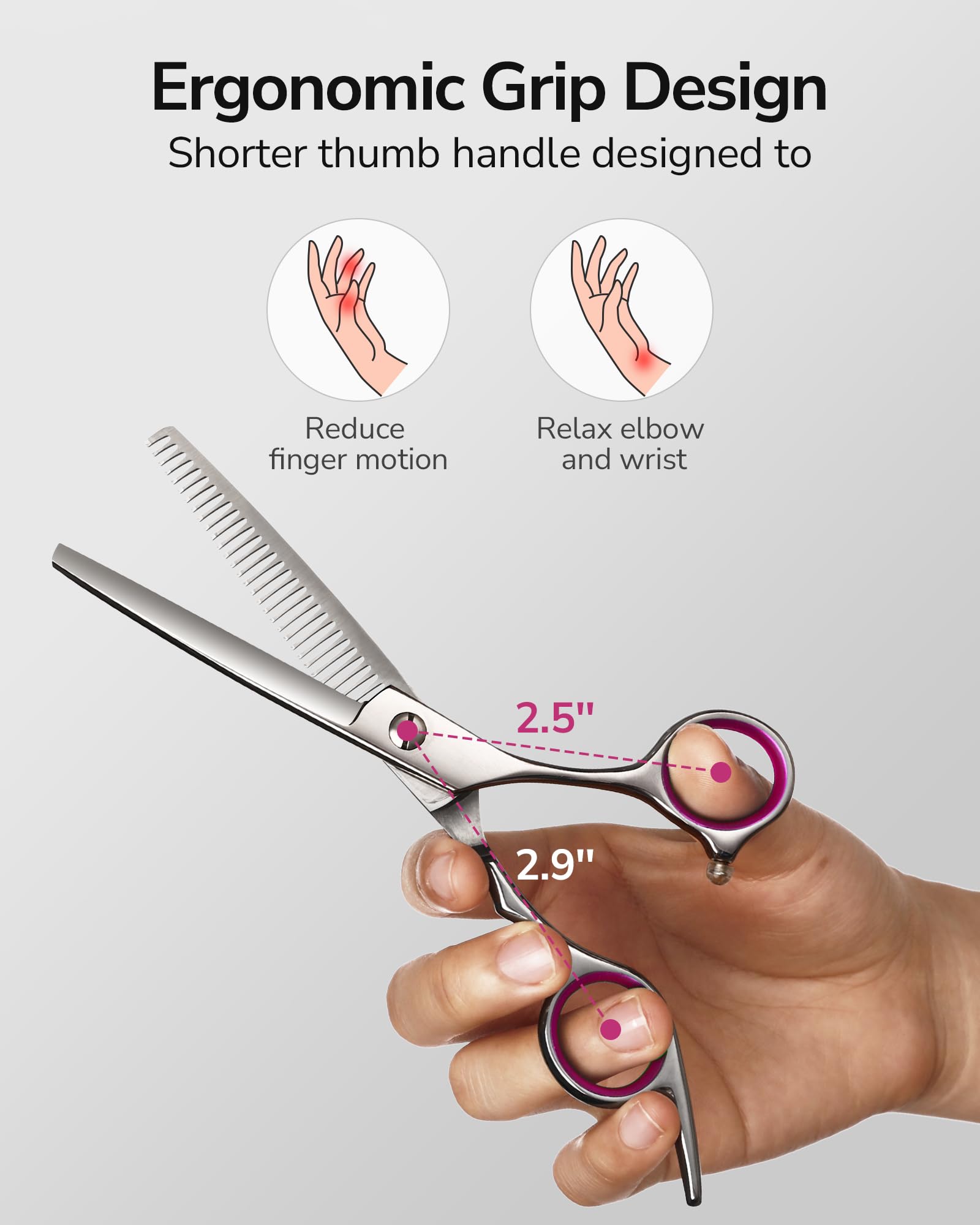 ULG scissors with blue diamond accents at the hinge for refined aesthetics