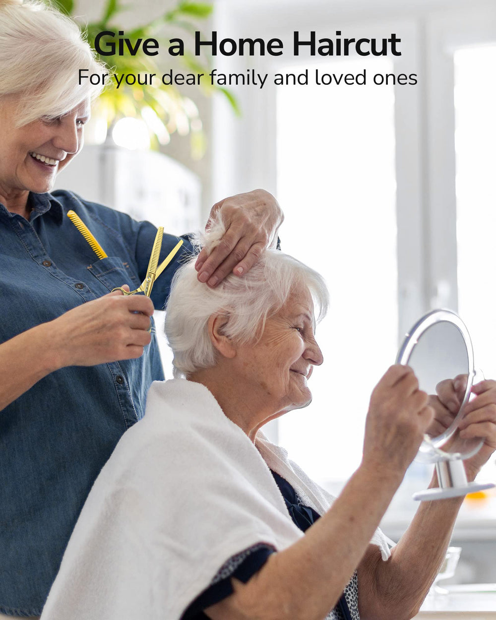 ULG thinning scissors with detachable rubber inserts for customizable grip