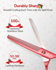 ULG Japanese stainless steel blades deliver durable sharpness for thinning and blending