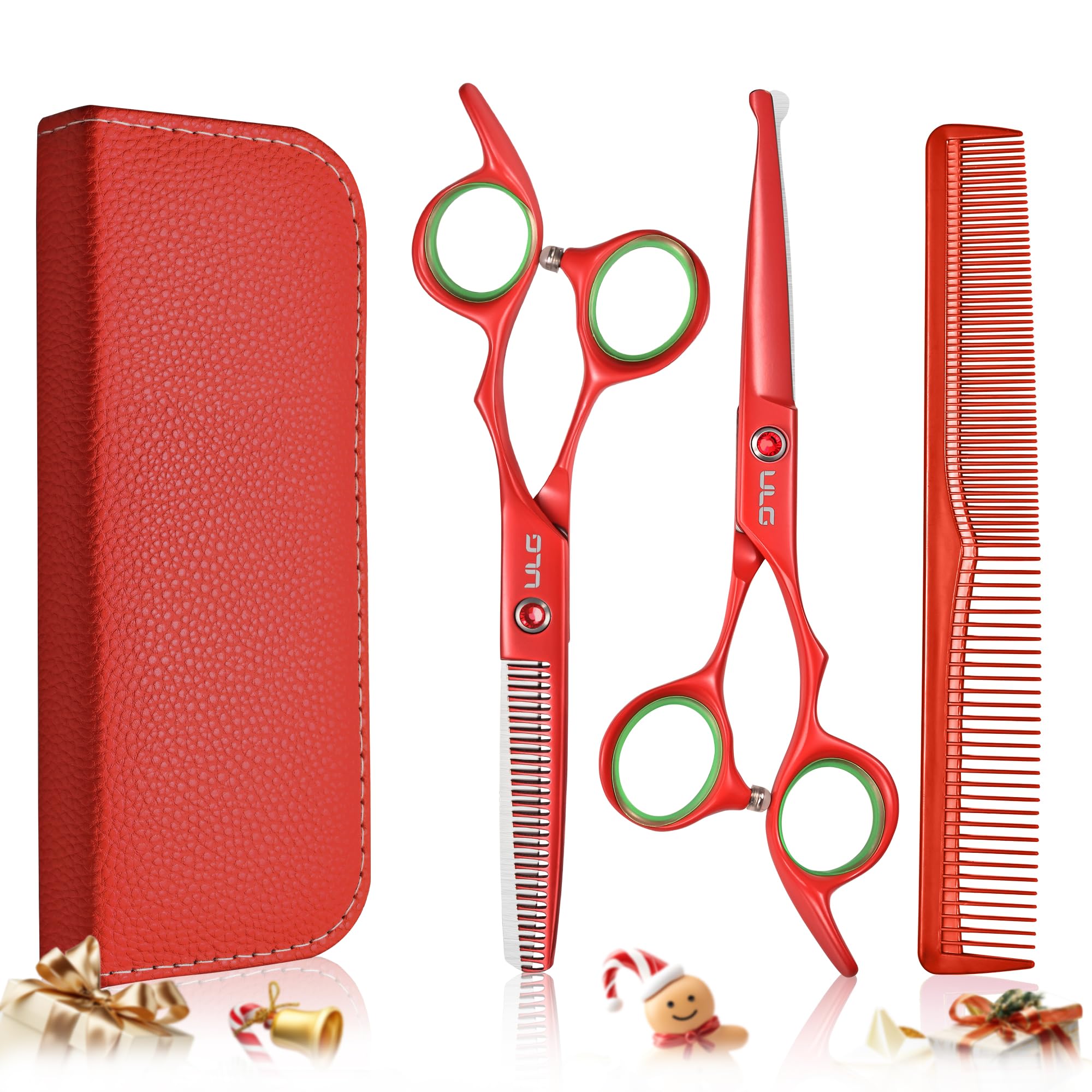 ULG Kids hair cutting scissors with round tip for safe toddler trims