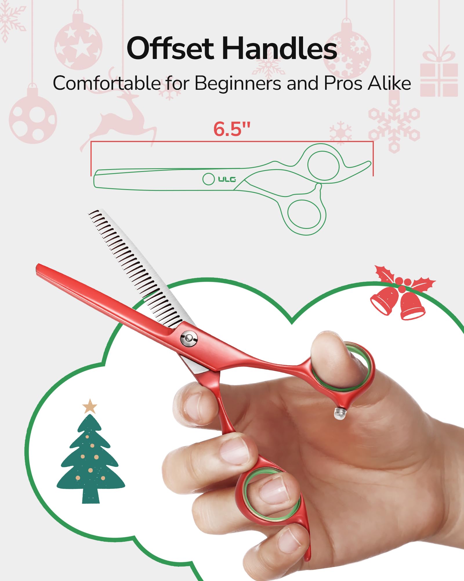ULG professional Japanese stainless steel scissors stay sharp longer