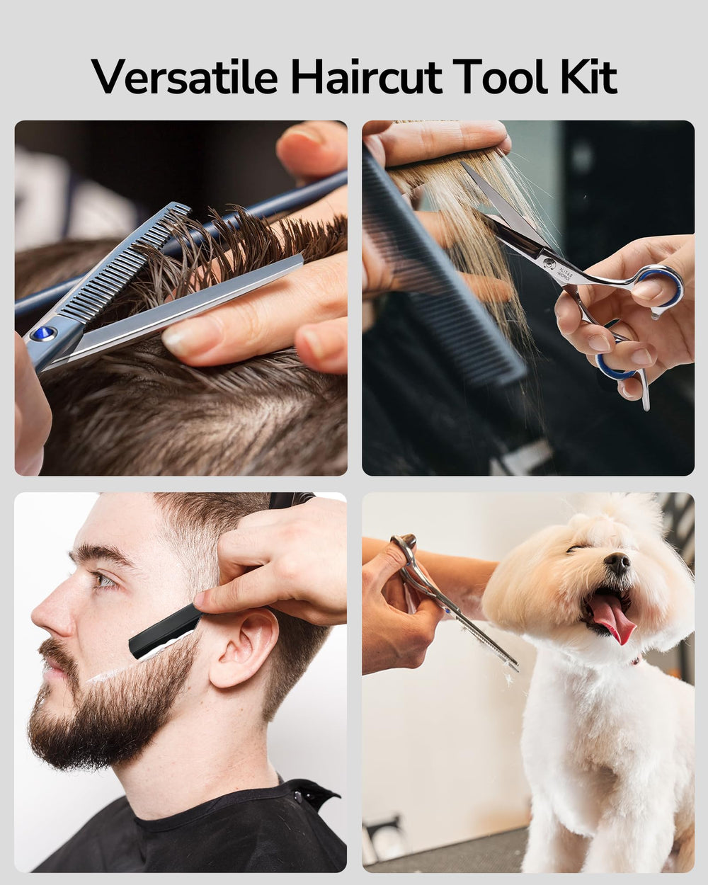 ULG kit components including cutting and thinning scissors for versatile styling