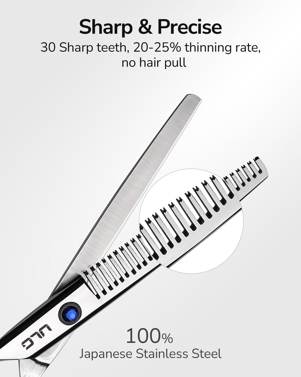 ULG thinning scissors razor-sharp blades ensure precise trims