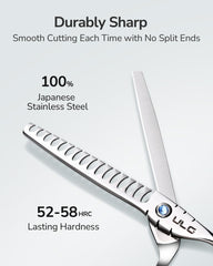ULG offset-handle ergonomic design reduces hand strain during styling
